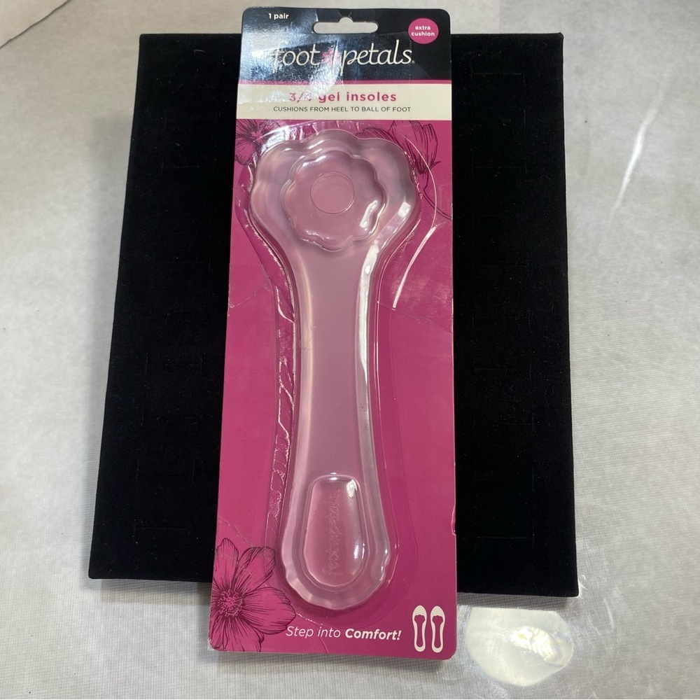 Foot Petals 3/4 Gel Insoles Pink Heel to Ball Cushion Shoe Inserts One Size